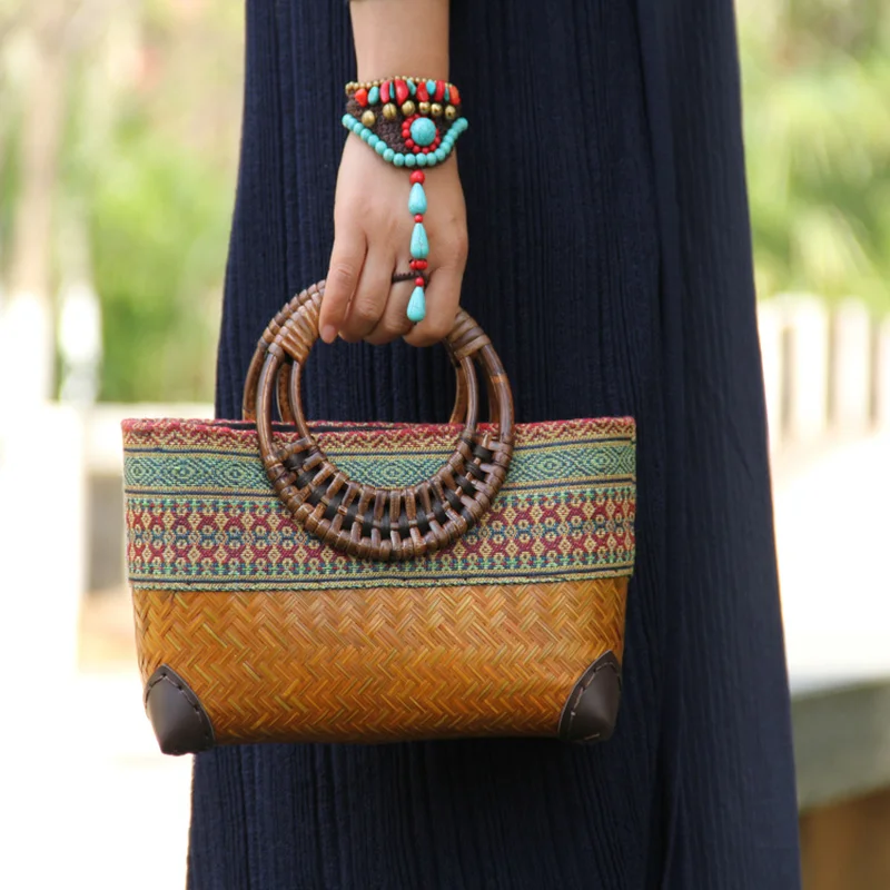 Women Bags Vietnam - Retro Japanese Handmade Bamboo Woven Bag