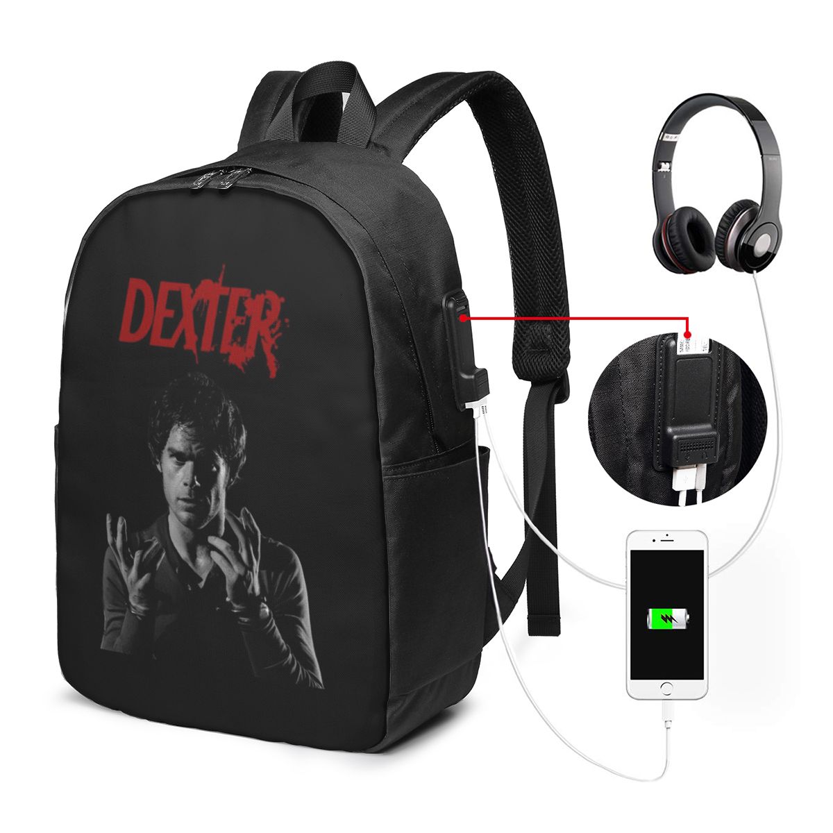 Women Bags Laptop - Movie Dexter Morgan Backpack Travel Notebook