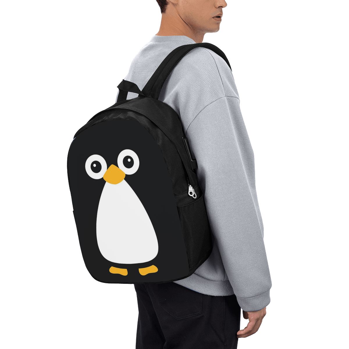 Women Bags Laptop - Cute Vector Penguin Backpack Travel Notebook
