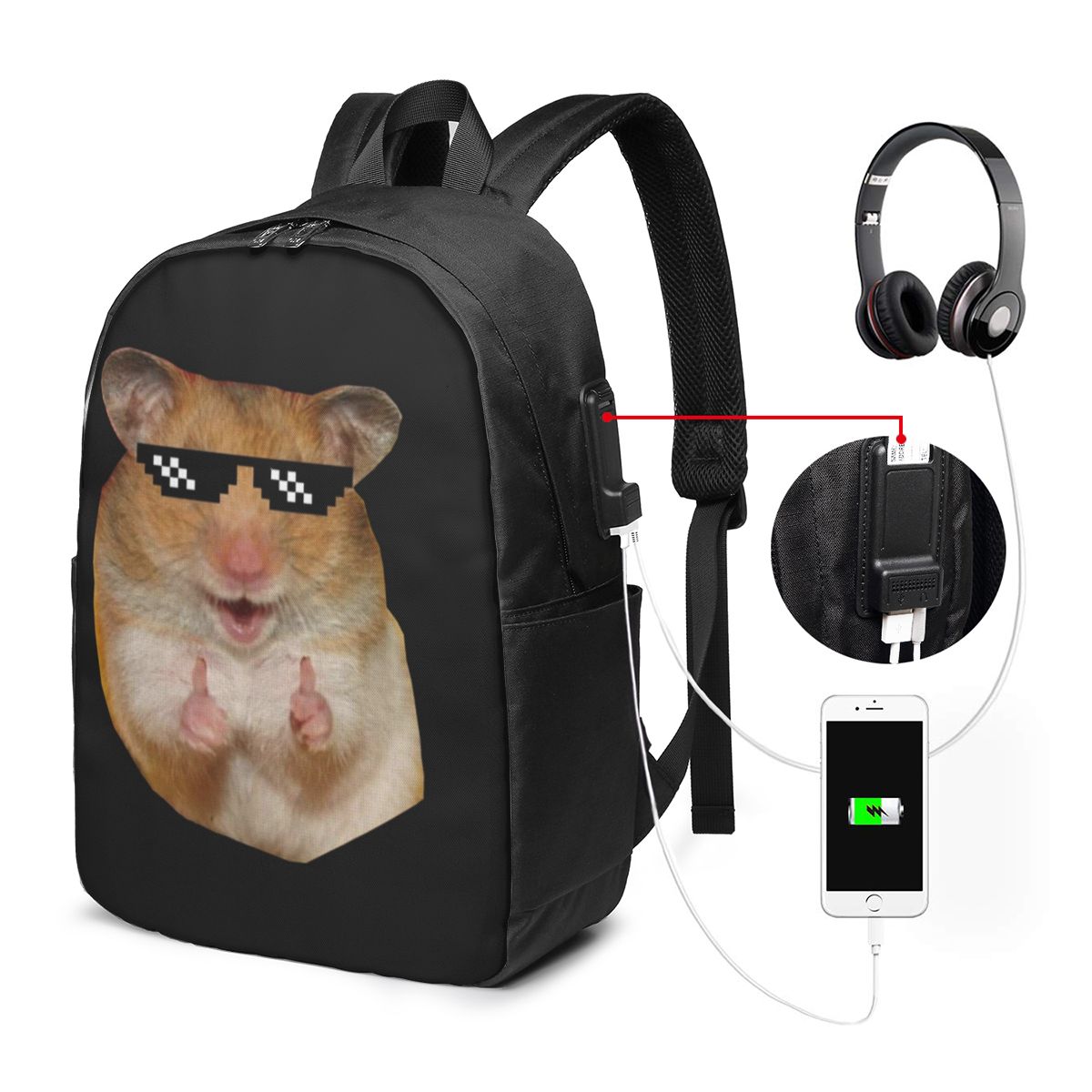 Funny Hamster Backpack Travel  - огляд і ціна Women Bags Laptop