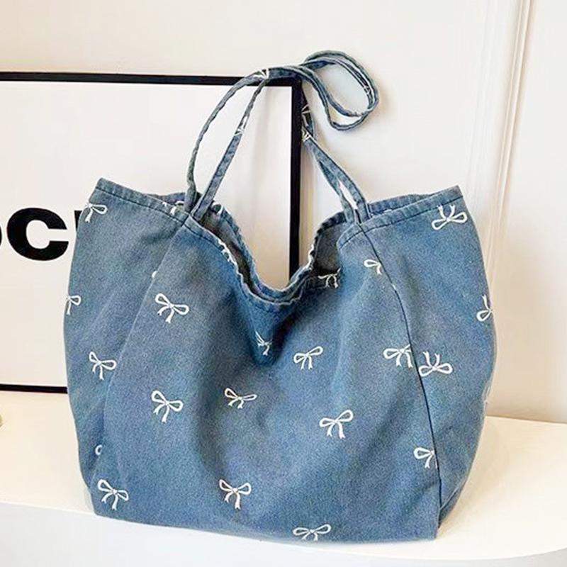 Ladies Bow Decor Denim Canvas  - огляд і ціна Women Bags Jeans