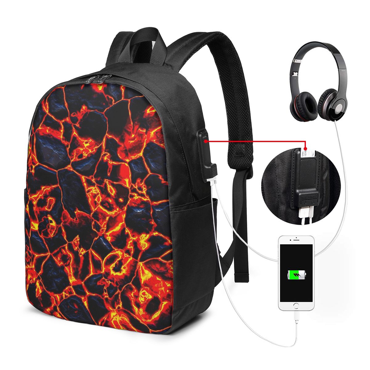 Magma Volcano Lava Fire Backpa - огляд і ціна Women Bags Laptop
