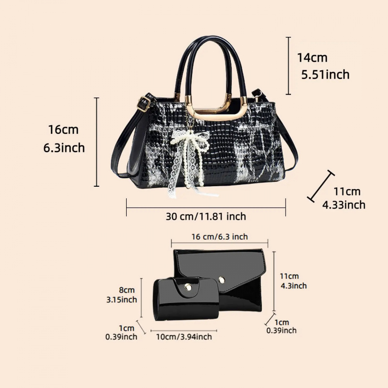 Women's Handbag Set, Crocodile - огляд і ціна Women Bags Crossbody