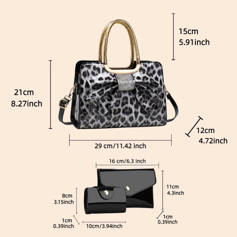 Butterfly Knot Leopard Print W - огляд і ціна Women Bags Crossbody